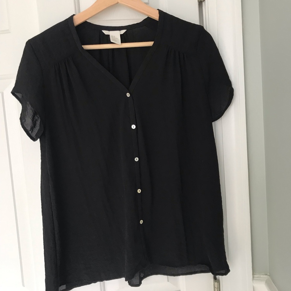 H&M button down babydoll blouse